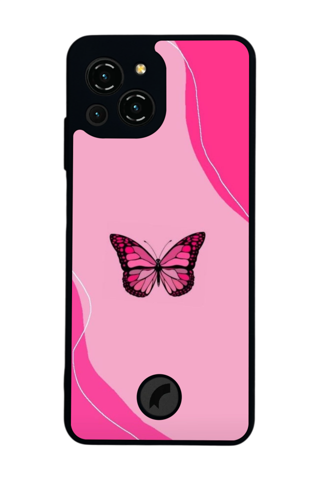 Reeder S23 Pro Max Uyumlu Kelebek Tasarımlı Glossy Premium Kılıf