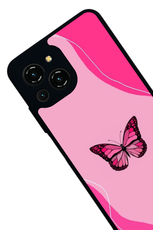 Reeder S23 Pro Max Uyumlu Kelebek Tasarımlı Glossy Premium Kılıf