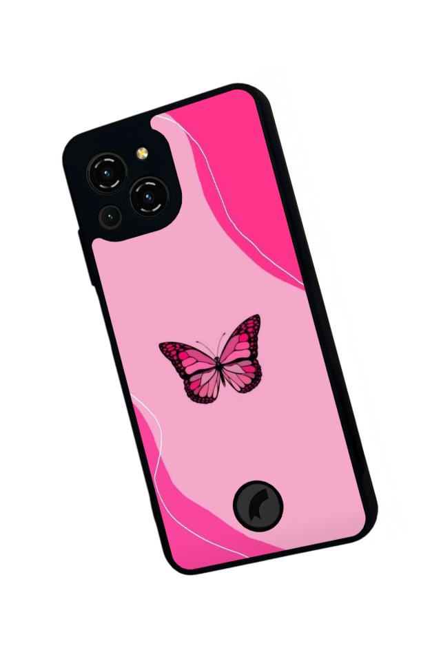 Reeder S23 Pro Max Uyumlu Kelebek Tasarımlı Glossy Premium Kılıf