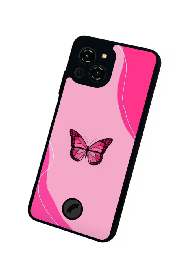 Reeder S23 Pro Max Uyumlu Kelebek Tasarımlı Glossy Premium Kılıf
