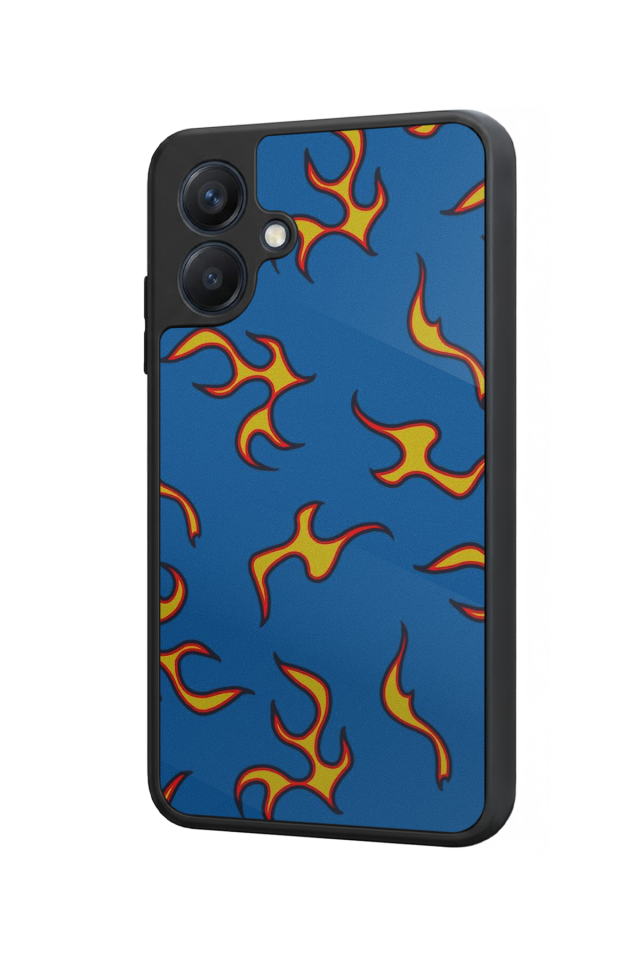 Samsung Galaxy A07 Uyumlu Retro Flame Patterns Tasarımlı Glossy Premium Kılıf