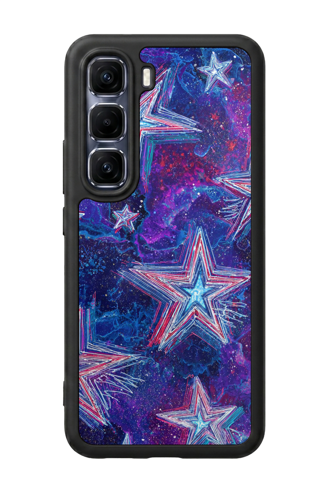 Infinix Hot 60 Pro Plus Uyumlu Retro Yildizlar Tasarımlı Glossy Premium Kılıf