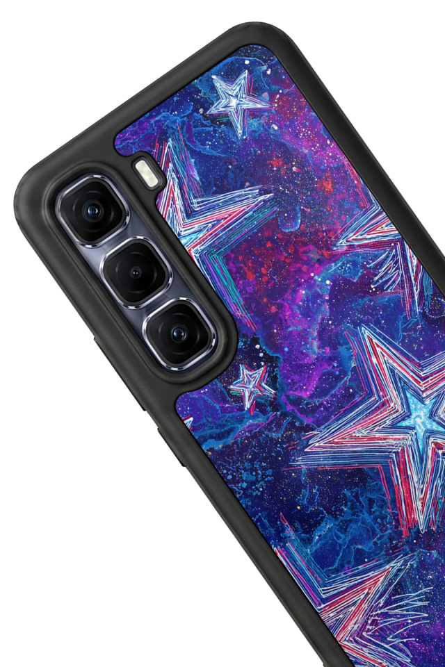 Infinix Hot 60 Pro Plus Uyumlu Retro Yildizlar Tasarımlı Glossy Premium Kılıf