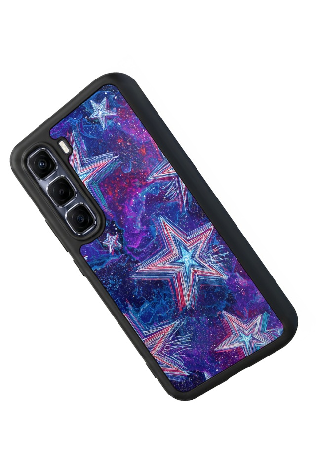 Infinix Hot 60 Pro Plus Uyumlu Retro Yildizlar Tasarımlı Glossy Premium Kılıf