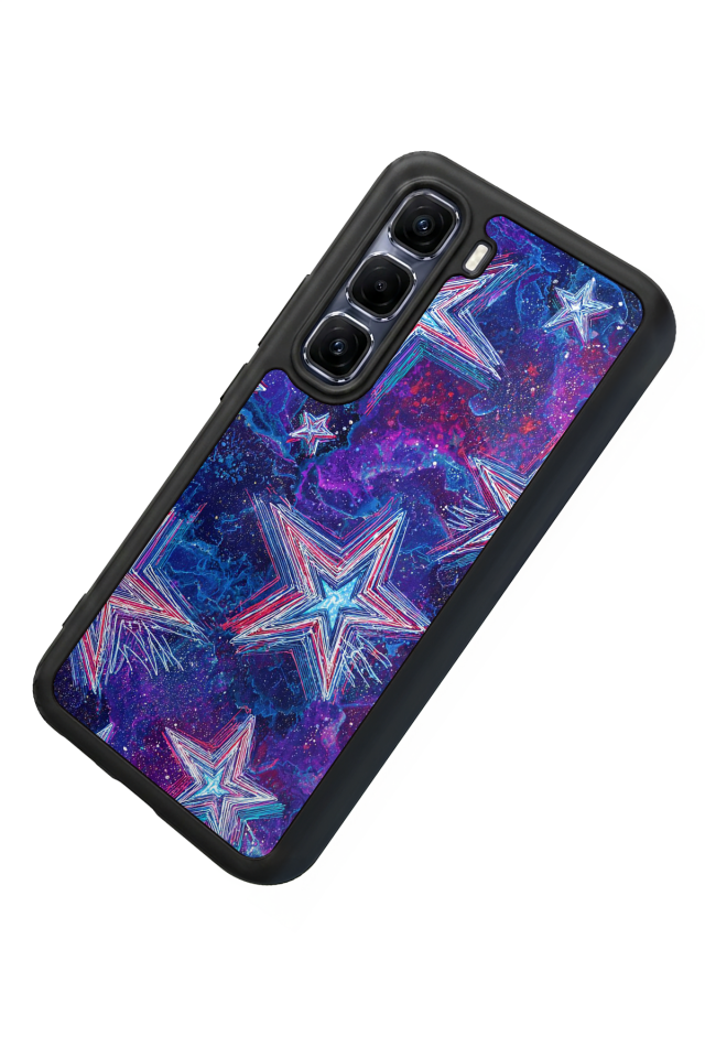 Infinix Hot 60 Pro Plus Uyumlu Retro Yildizlar Tasarımlı Glossy Premium Kılıf