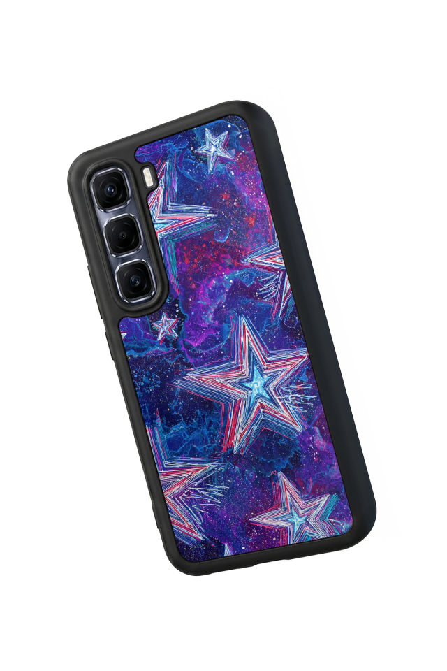 Infinix Hot 60 Pro Plus Uyumlu Retro Yildizlar Tasarımlı Glossy Premium Kılıf