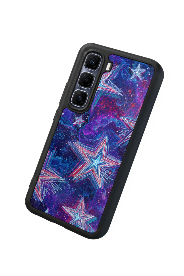 Infinix Hot 60 Pro Plus Uyumlu Retro Yildizlar Tasarımlı Glossy Premium Kılıf