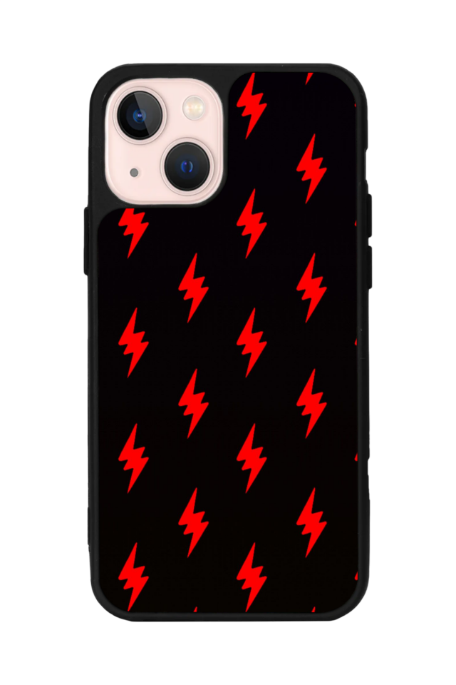 iPhone 13 Mini Uyumlu Simsek Tasarımlı Glossy Premium Kılıf