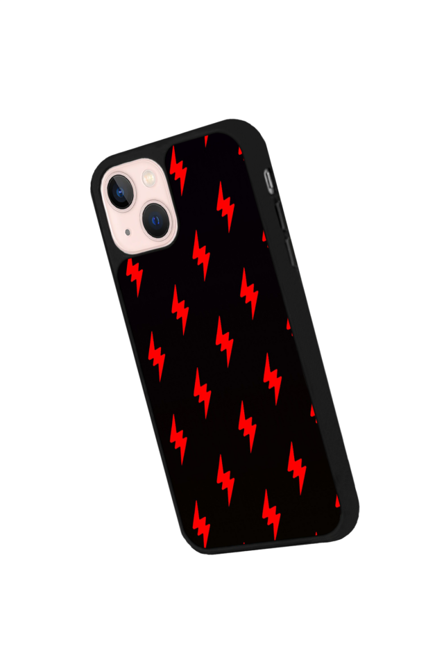iPhone 13 Mini Uyumlu Simsek Tasarımlı Glossy Premium Kılıf