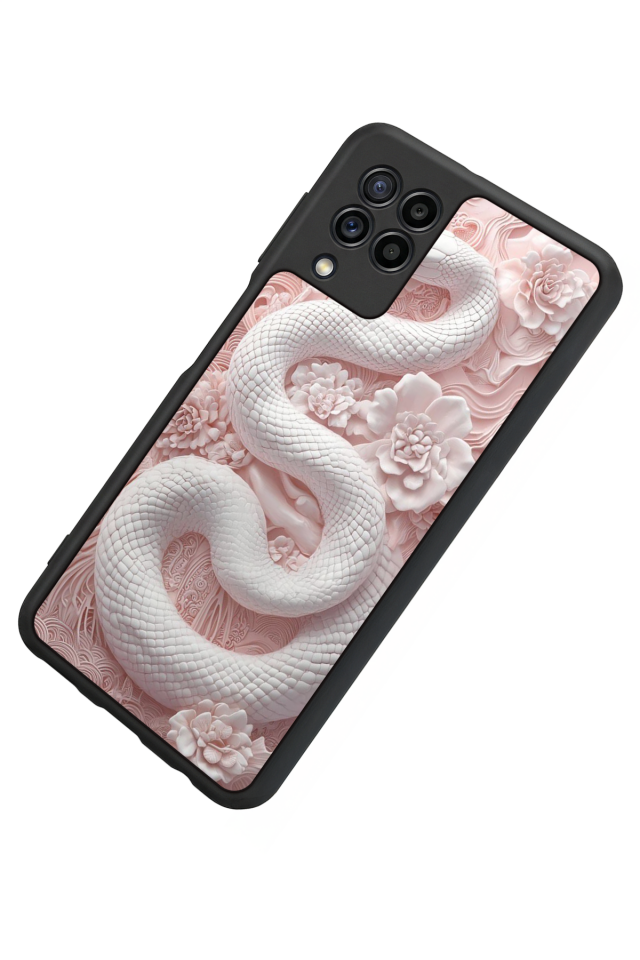 Samsung Galaxy M22 Uyumlu Yılan Tasarımlı Glossy Premium Kılıf