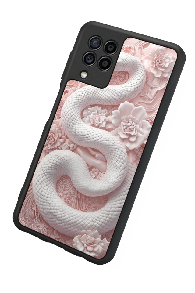 Samsung Galaxy M22 Uyumlu Yılan Tasarımlı Glossy Premium Kılıf