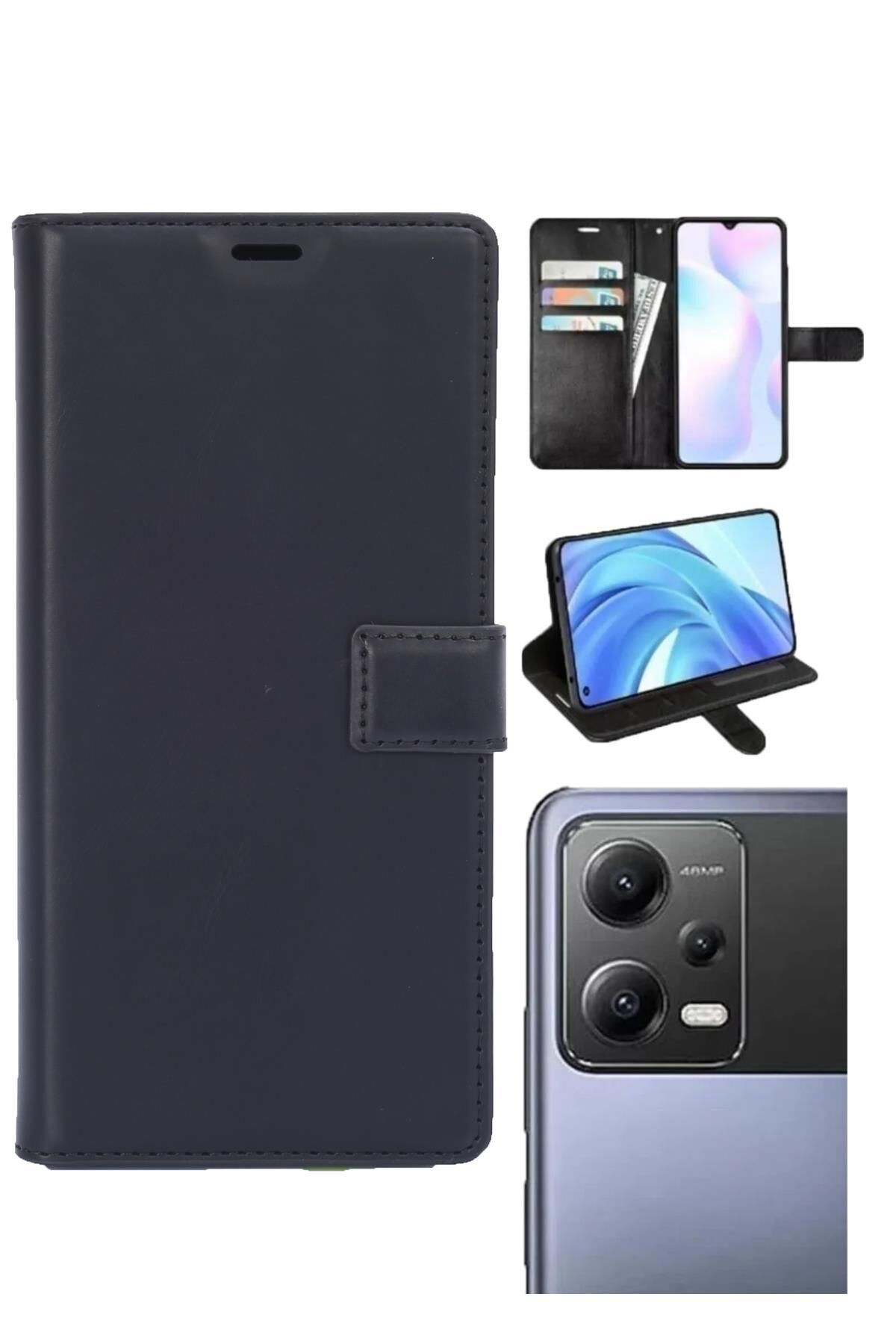 Xiaomi Poco Omix X5 Uyumlu Kamera Korumalı Cüzdanlı Ve Kapaklı Kılıf