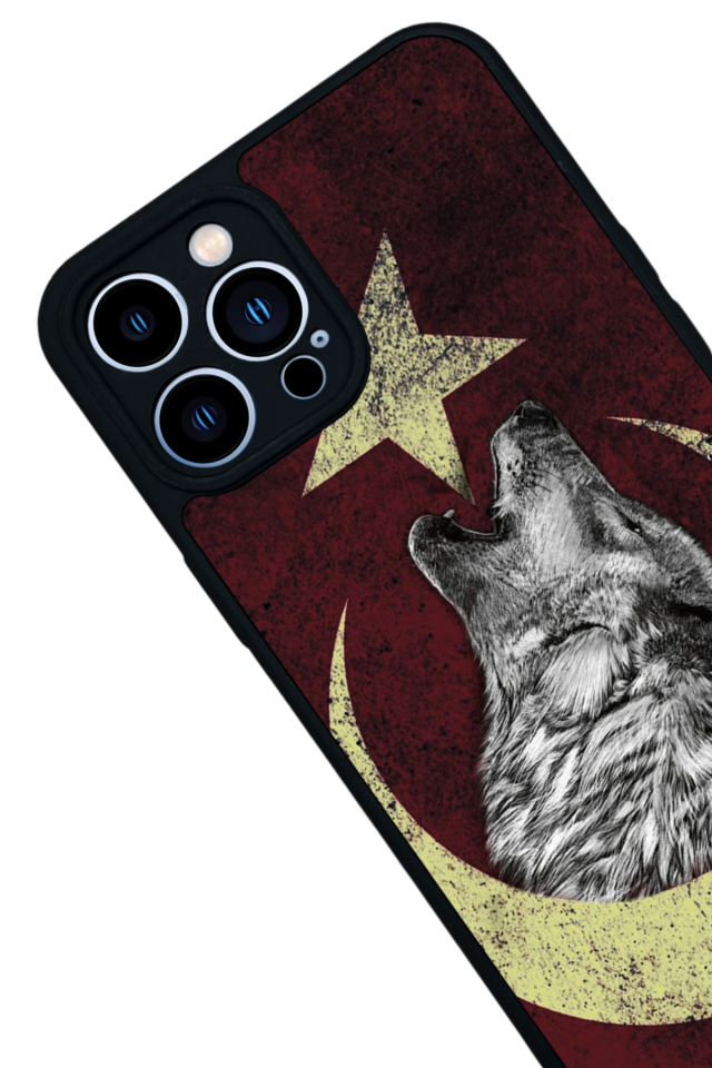 iPhone 12 Pro Max Uyumlu Bozkurt Tasarımlı Glossy Premium Kılıf