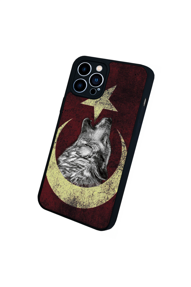 iPhone 12 Pro Max Uyumlu Bozkurt Tasarımlı Glossy Premium Kılıf
