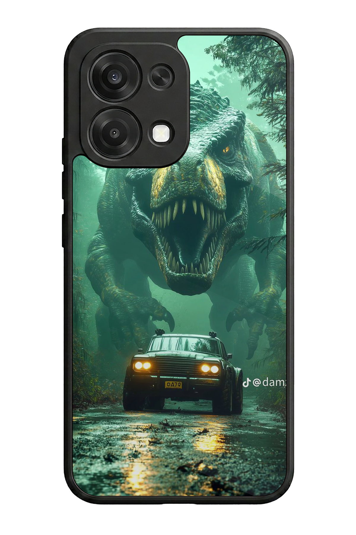 Oppo A6 Pro Uyumlu Dinazor Tasarımlı Glossy Premium Kılıf