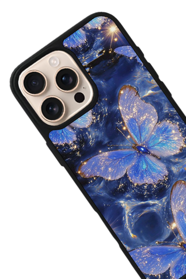 iPhone 15 Pro Max Uyumlu Kelebek Tasarımlı Glossy Premium Kılıf