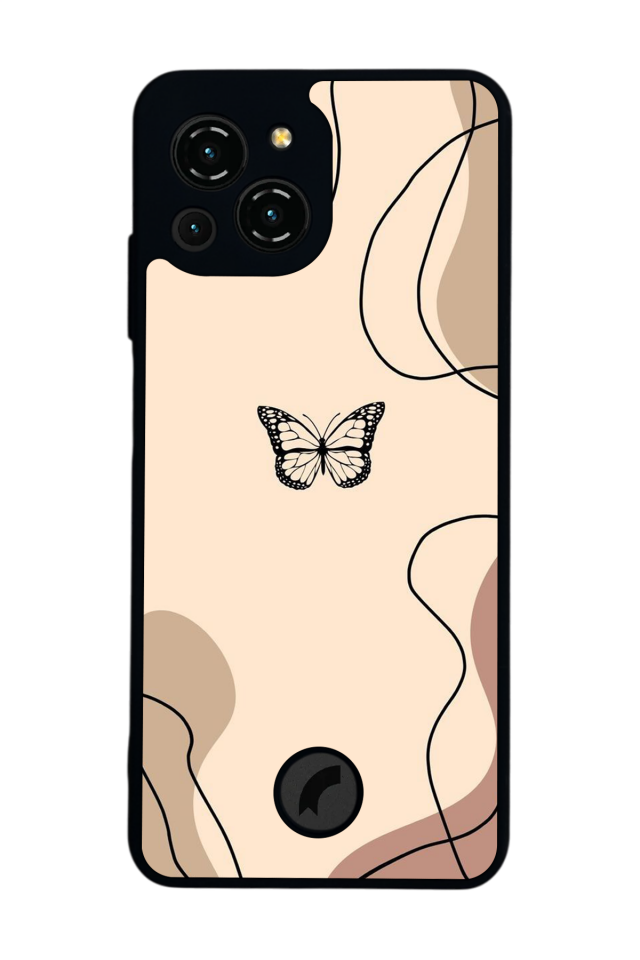 Reeder S23 Pro Max Uyumlu Kelebek Tasarımlı Glossy Premium Kılıf