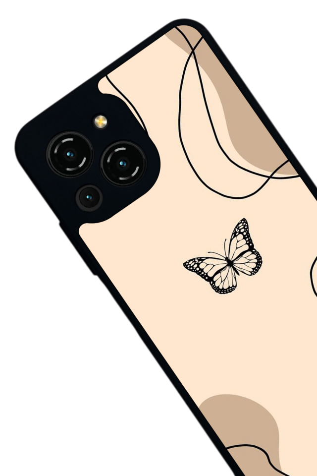 Reeder S23 Pro Max Uyumlu Kelebek Tasarımlı Glossy Premium Kılıf