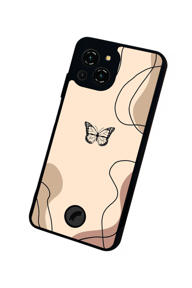 Reeder S23 Pro Max Uyumlu Kelebek Tasarımlı Glossy Premium Kılıf