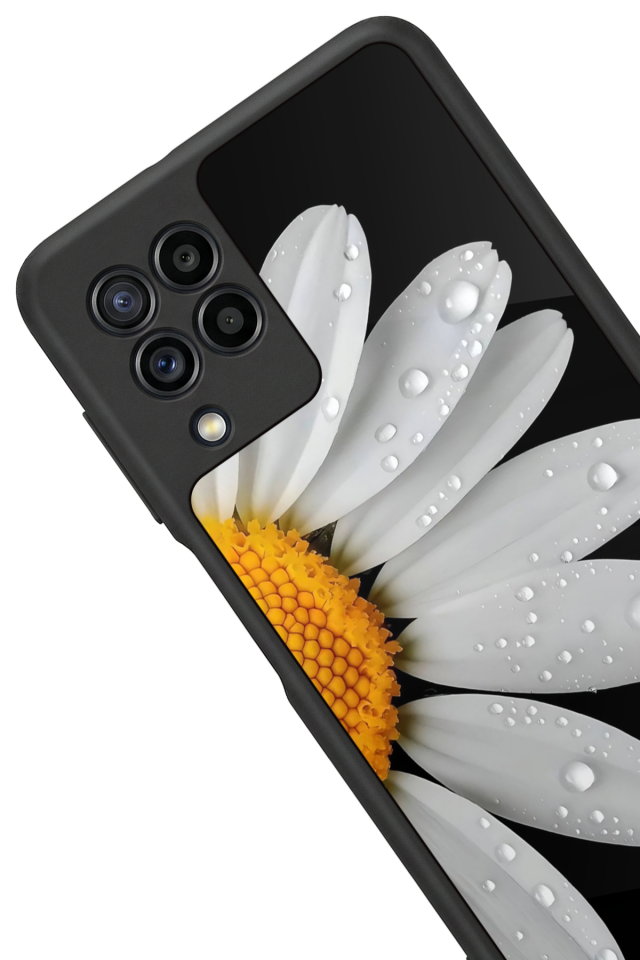 Samsung Galaxy M32 Uyumlu Papatya Tasarımlı Glossy Premium Kılıf