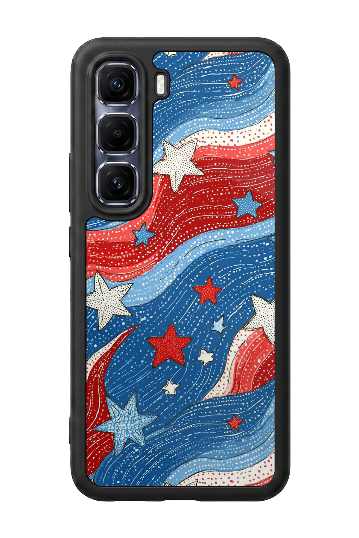 Infinix Hot 60 Pro Plus Uyumlu Retro Yildizlar Tasarımlı Glossy Premium Kılıf