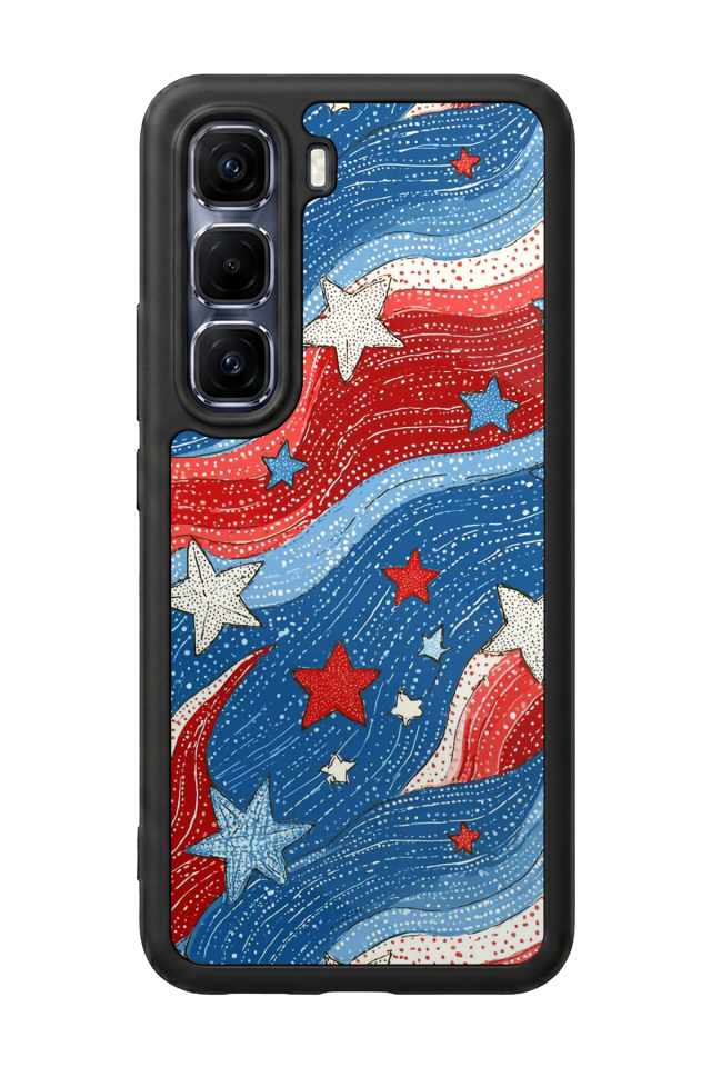 Infinix Hot 60 Pro Plus Uyumlu Retro Yildizlar Tasarımlı Glossy Premium Kılıf