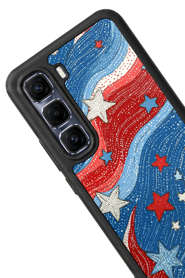 Infinix Hot 60 Pro Plus Uyumlu Retro Yildizlar Tasarımlı Glossy Premium Kılıf