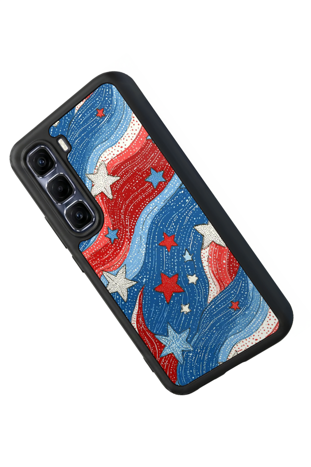 Infinix Hot 60 Pro Plus Uyumlu Retro Yildizlar Tasarımlı Glossy Premium Kılıf