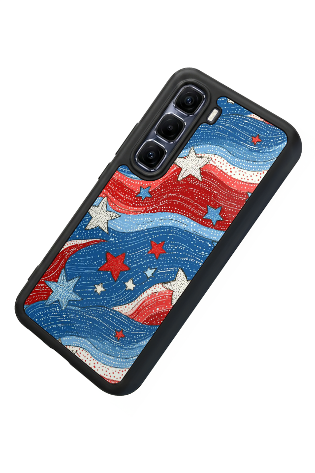 Infinix Hot 60 Pro Plus Uyumlu Retro Yildizlar Tasarımlı Glossy Premium Kılıf