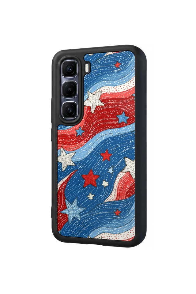 Infinix Hot 60 Pro Plus Uyumlu Retro Yildizlar Tasarımlı Glossy Premium Kılıf