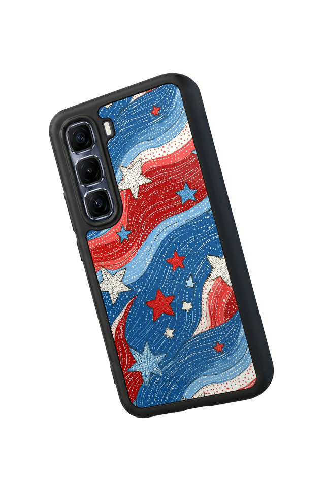 Infinix Hot 60 Pro Plus Uyumlu Retro Yildizlar Tasarımlı Glossy Premium Kılıf