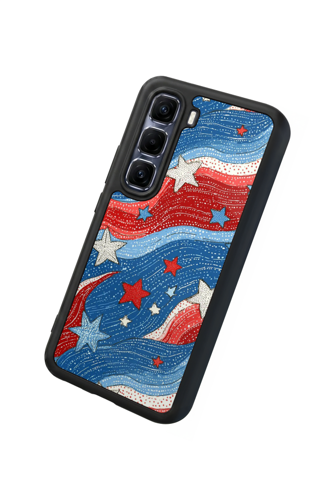 Infinix Hot 60 Pro Plus Uyumlu Retro Yildizlar Tasarımlı Glossy Premium Kılıf