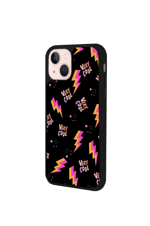 iPhone 13 Mini Uyumlu Simsek Tasarımlı Glossy Premium Kılıf