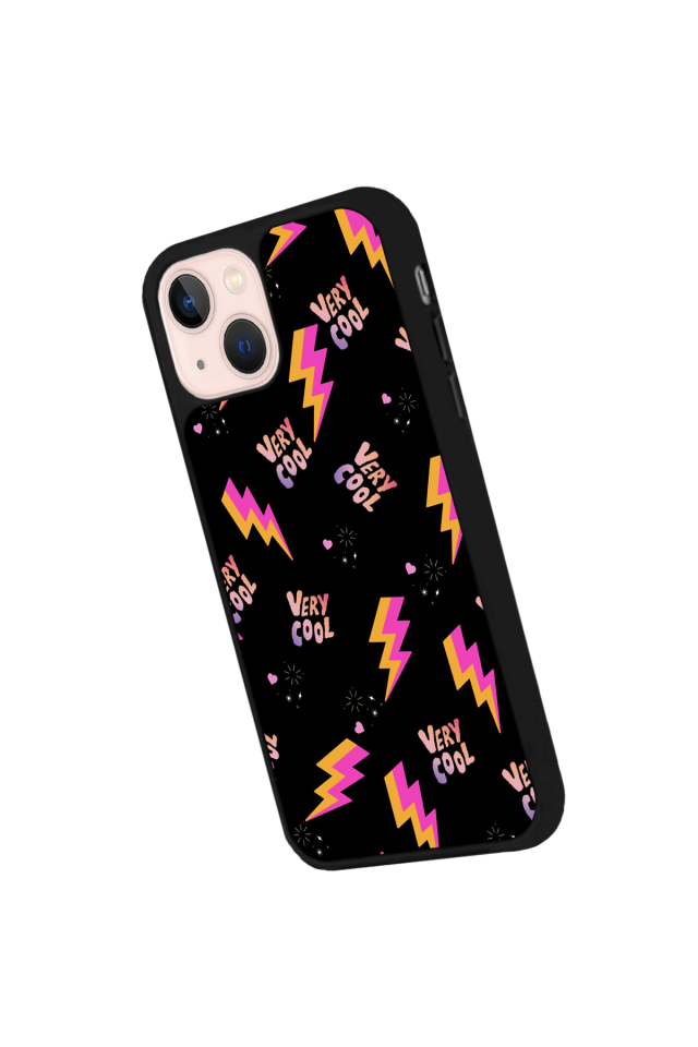 iPhone 13 Mini Uyumlu Simsek Tasarımlı Glossy Premium Kılıf