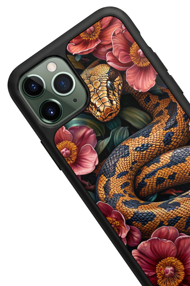 iPhone 11 Pro Uyumlu Yılan Tasarımlı Glossy Premium Kılıf