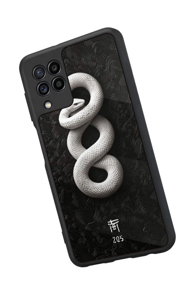 Samsung Galaxy M22 Uyumlu Yılan Tasarımlı Glossy Premium Kılıf