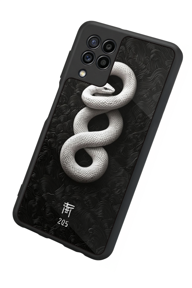 Samsung Galaxy M22 Uyumlu Yılan Tasarımlı Glossy Premium Kılıf