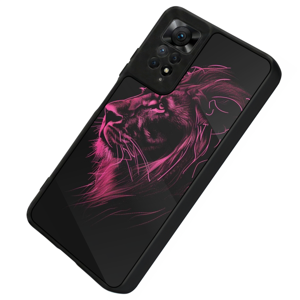 Xiaomi Redmi Note 11 Pro Uyumlu Aslan Tasarımlı Glossy Premium Kılıf