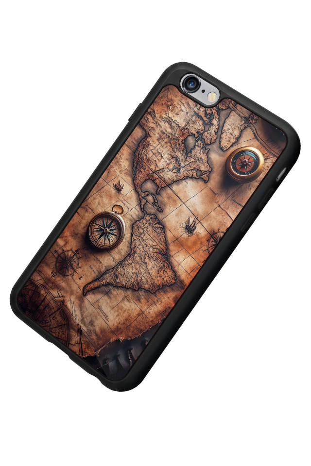 iPhone 6 Plus Uyumlu Harita Tasarımlı Glossy Premium Kılıf