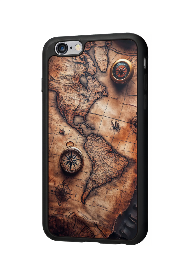 iPhone 6 Plus Uyumlu Harita Tasarımlı Glossy Premium Kılıf
