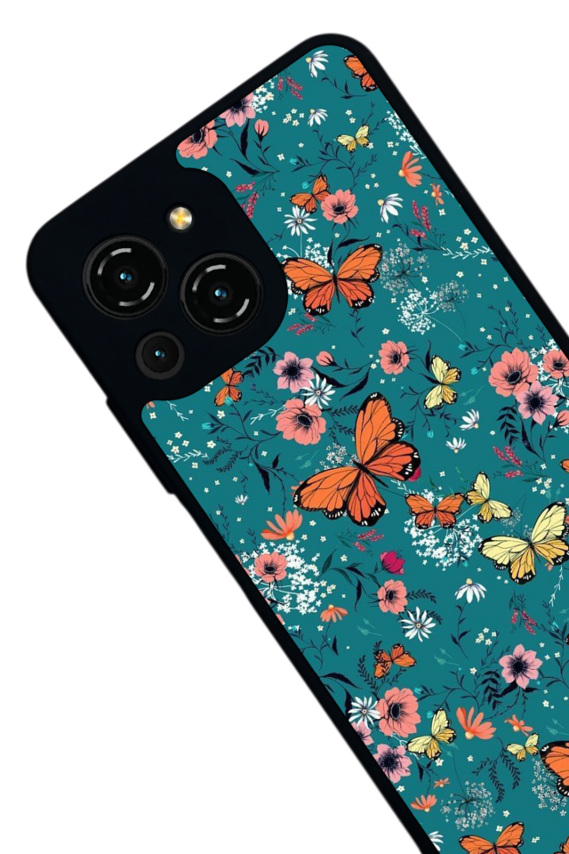 Reeder S23 Pro Max Uyumlu Kelebek Tasarımlı Glossy Premium Kılıf