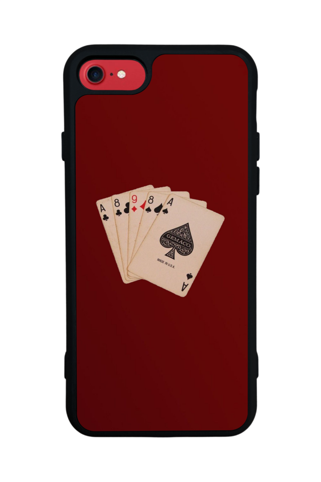 iPhone SE Uyumlu Kirmizi Tasarımlı Glossy Premium Kılıf