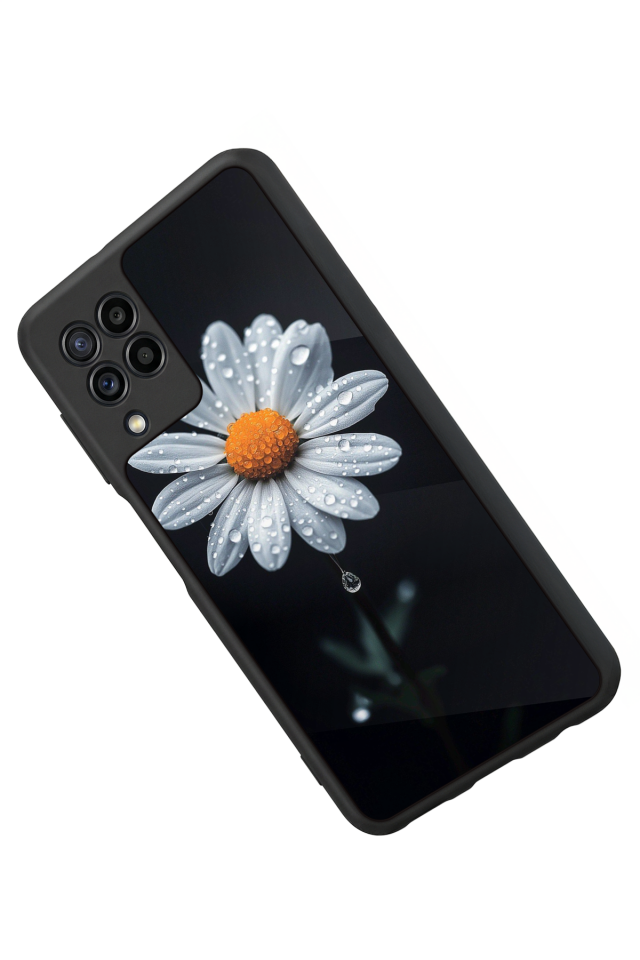 Samsung Galaxy M32 Uyumlu Papatya Tasarımlı Glossy Premium Kılıf