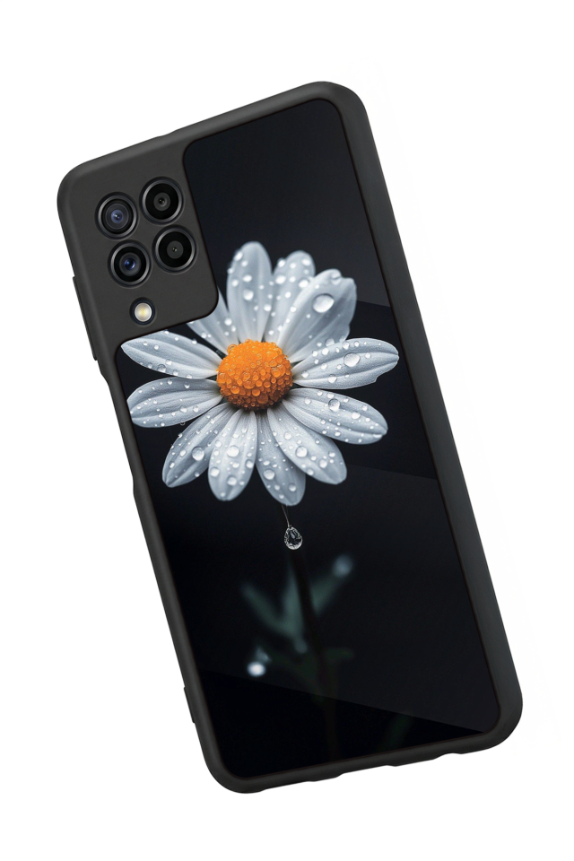 Samsung Galaxy M32 Uyumlu Papatya Tasarımlı Glossy Premium Kılıf