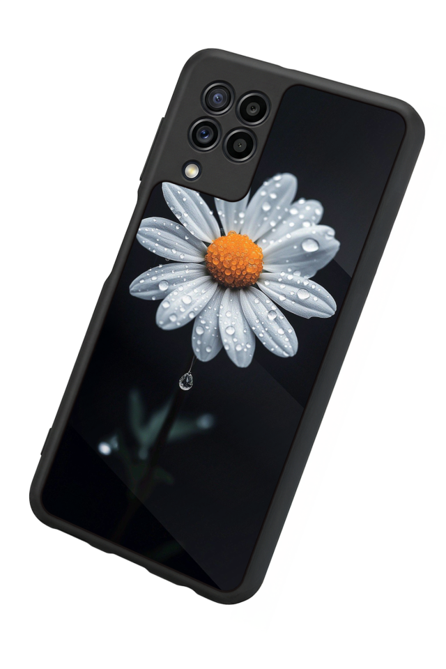 Samsung Galaxy M32 Uyumlu Papatya Tasarımlı Glossy Premium Kılıf