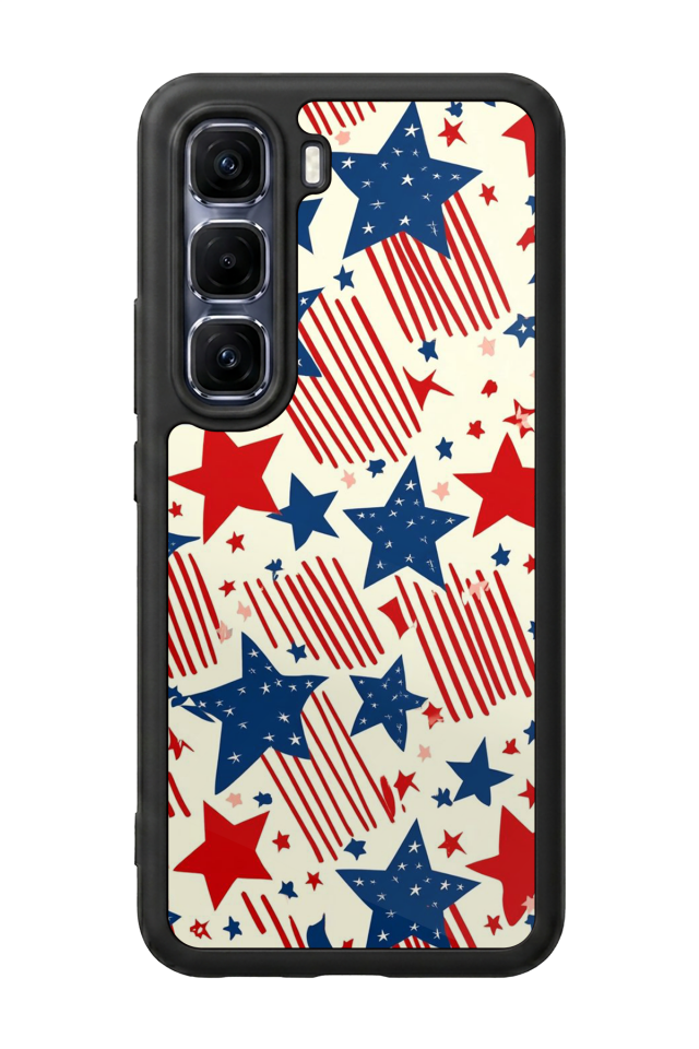 Infinix Hot 60 Pro Plus Uyumlu Retro Yildizlar Tasarımlı Glossy Premium Kılıf