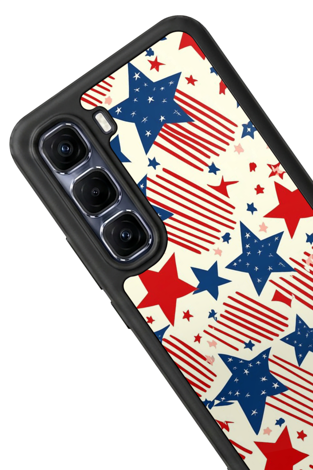 Infinix Hot 60 Pro Plus Uyumlu Retro Yildizlar Tasarımlı Glossy Premium Kılıf