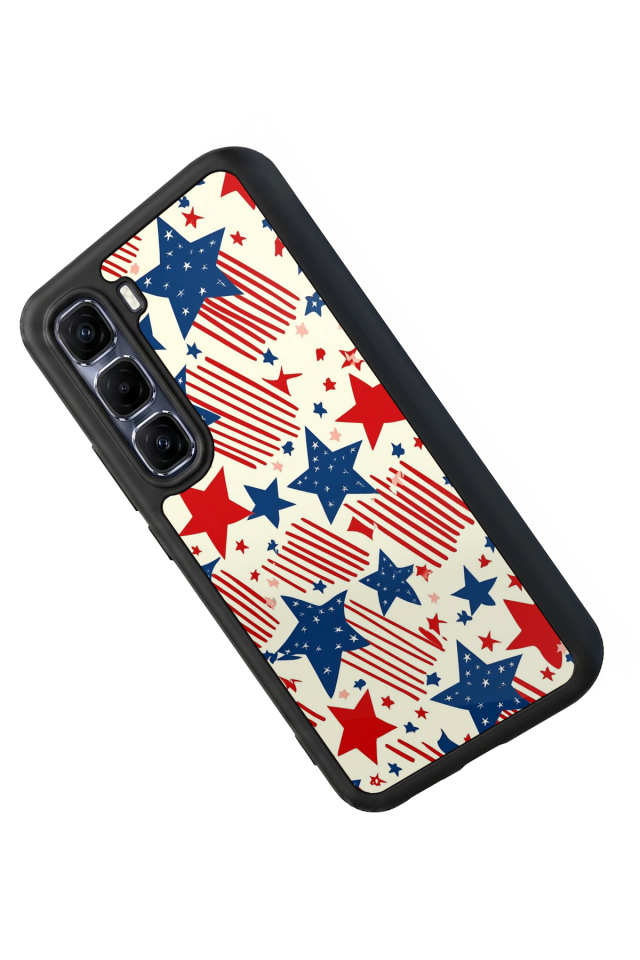 Infinix Hot 60 Pro Plus Uyumlu Retro Yildizlar Tasarımlı Glossy Premium Kılıf