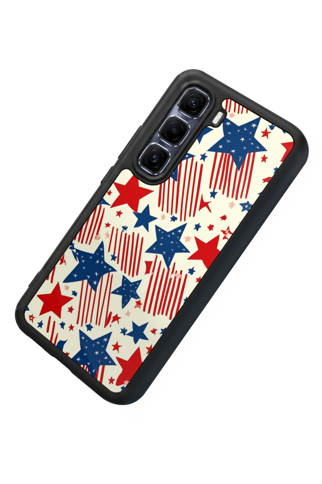 Infinix Hot 60 Pro Plus Uyumlu Retro Yildizlar Tasarımlı Glossy Premium Kılıf