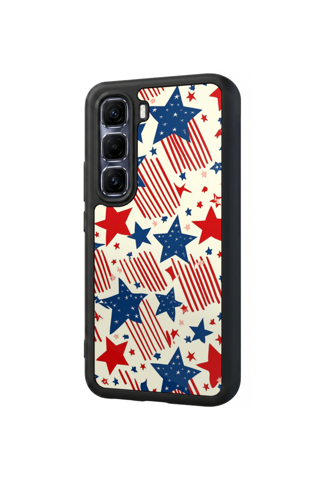 Infinix Hot 60 Pro Plus Uyumlu Retro Yildizlar Tasarımlı Glossy Premium Kılıf